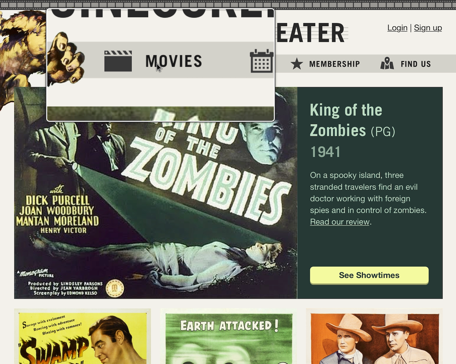 Zoomed out web page with a box overlayed showing a zoomed-in section of the same page centered on the mouse cursor.