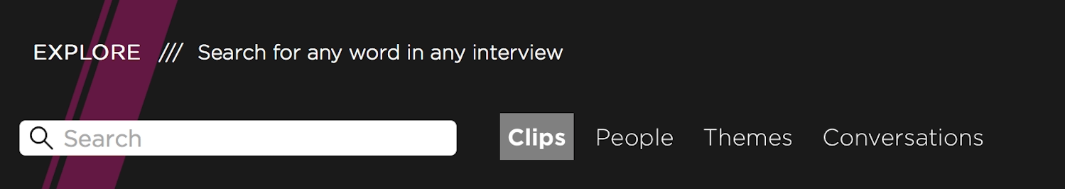 The same navigation with links renamed to Themes, Minds, and People.