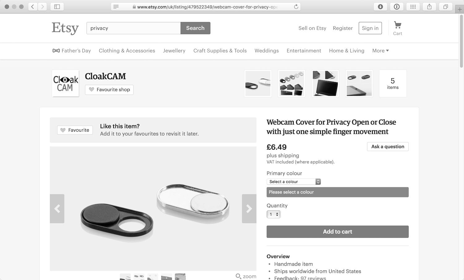 The Etsy form is equally contrasting in grayscale with white text on a gray background.
